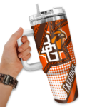 customized bowling green falcons arrow burst orange curved tumbler best selling.webp
