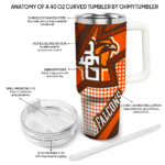 customized bowling green falcons arrow burst orange curved tumbler best selling.webp