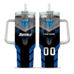 customized buffalo bulls arrow armor royal blue black curved tumbler best selling.webp