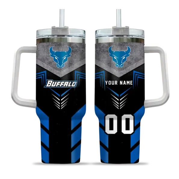 customized buffalo bulls arrow armor royal blue black curved tumbler best selling.webp