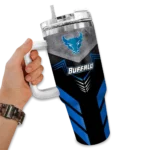 customized buffalo bulls arrow armor royal blue black curved tumbler best selling.webp