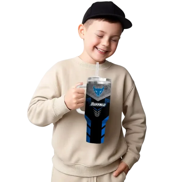 customized buffalo bulls arrow armor royal blue black curved tumbler latest model.webp