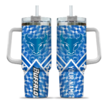 customized buffalo bulls chevron angle royal blue curved tumbler best selling.webp