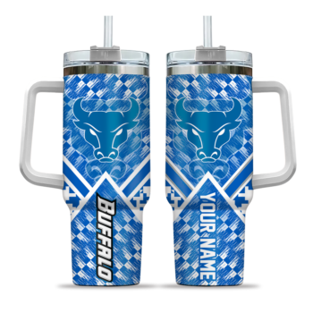 customized buffalo bulls chevron angle royal blue curved tumbler best selling.webp