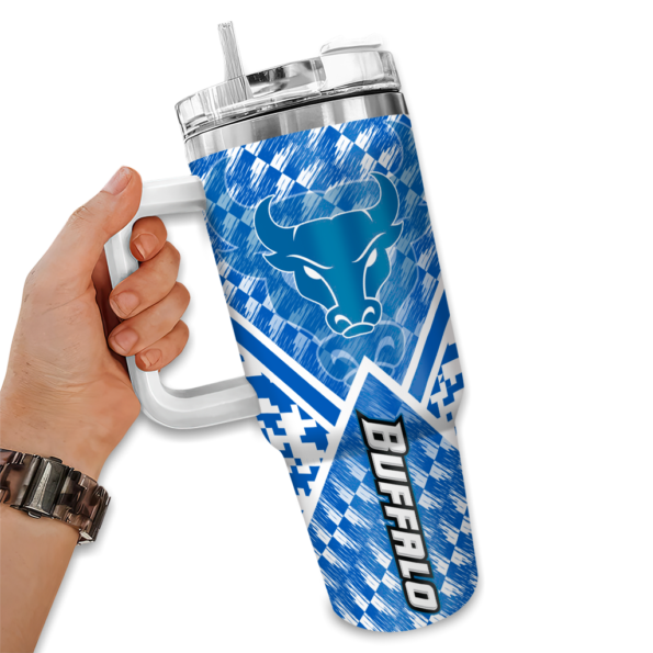 customized buffalo bulls chevron angle royal blue curved tumbler fashion forward.webp