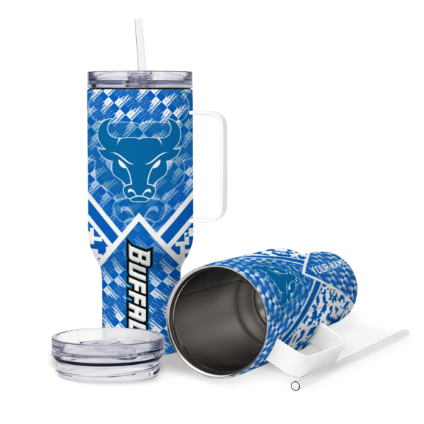 customized buffalo bulls chevron angle royal blue curved tumbler high quality.webp