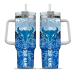 customized buffalo bulls chevron stripe royal blue curved tumbler best selling.webp