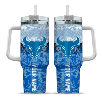 customized buffalo bulls chevron stripe royal blue curved tumbler best selling.webp