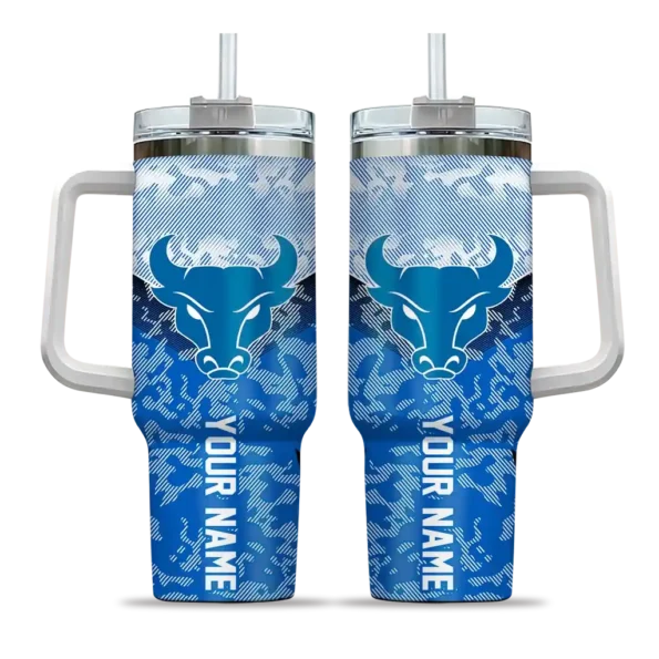 customized buffalo bulls chevron stripe royal blue curved tumbler best selling.webp
