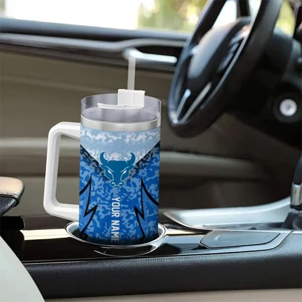 customized buffalo bulls chevron stripe royal blue curved tumbler trendy.webp