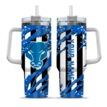 customized buffalo bulls claw cut royal blue black curved tumbler best selling.webp