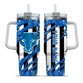 customized buffalo bulls claw cut royal blue black curved tumbler best selling.webp