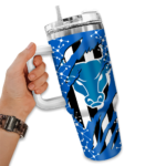customized buffalo bulls claw cut royal blue black curved tumbler best selling.webp