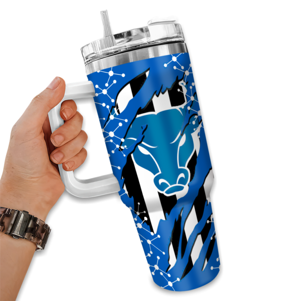 customized buffalo bulls claw cut royal blue black curved tumbler fashion forward.webp