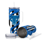 customized buffalo bulls claw cut royal blue black curved tumbler best selling.webp