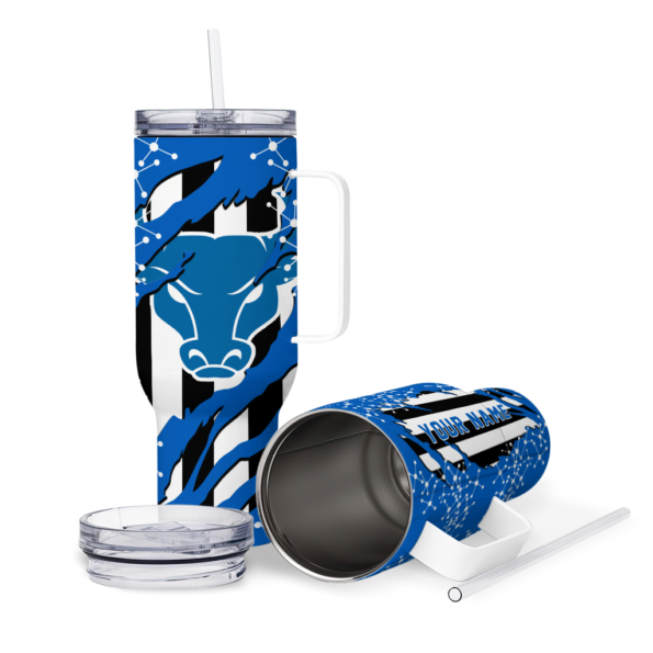 customized buffalo bulls claw cut royal blue black curved tumbler high quality.webp