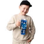 customized buffalo bulls claw cut royal blue black curved tumbler best selling.webp