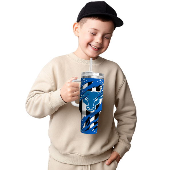 customized buffalo bulls claw cut royal blue black curved tumbler latest model.webp
