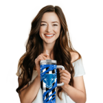 customized buffalo bulls claw cut royal blue black curved tumbler best selling.webp