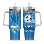 customized buffalo bulls heart helmet motif royal blue curved tumbler best selling.webp