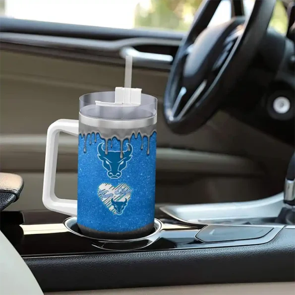 customized buffalo bulls heart helmet motif royal blue curved tumbler trendy.webp