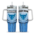 customized buffalo bulls hex texture royal blue curved tumbler best selling.webp