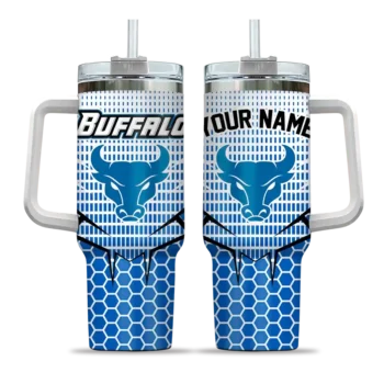 customized buffalo bulls hex texture royal blue curved tumbler best selling.webp