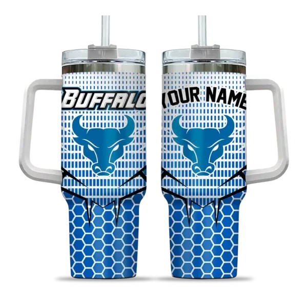 customized buffalo bulls hex texture royal blue curved tumbler best selling.webp