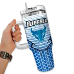 customized buffalo bulls hex texture royal blue curved tumbler best selling.webp
