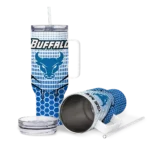 customized buffalo bulls hex texture royal blue curved tumbler best selling.webp