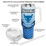 customized buffalo bulls hex texture royal blue curved tumbler best selling.webp