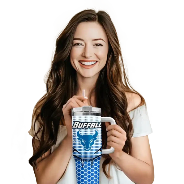 customized buffalo bulls hex texture royal blue curved tumbler premium grade.webp