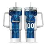 customized buffalo bulls hexagon armor royal blue curved tumbler best selling.webp