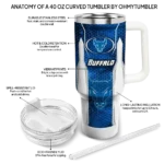 customized buffalo bulls hexagon armor royal blue curved tumbler best selling.webp