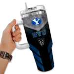 customized byu cougars arrow armor blue black curved tumbler best selling.webp