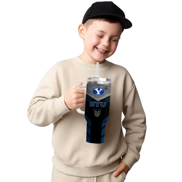 customized byu cougars arrow armor blue black curved tumbler latest model.webp
