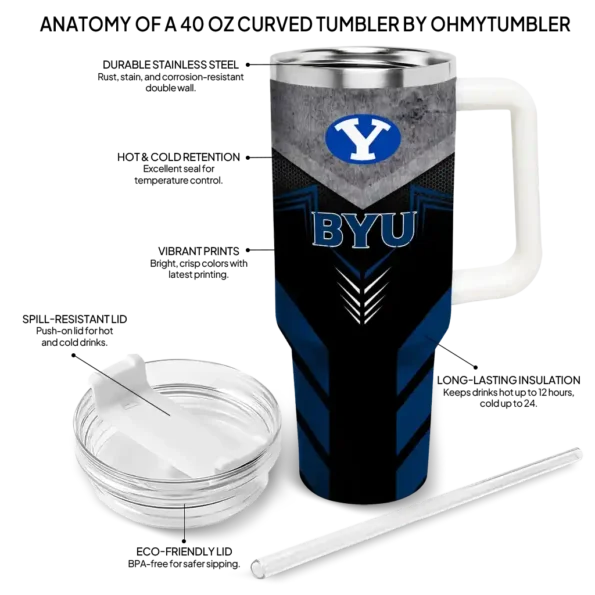 customized byu cougars arrow armor blue black curved tumbler new arrival.webp