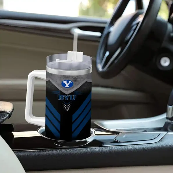 customized byu cougars arrow armor blue black curved tumbler trendy.webp