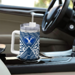 customized byu cougars chevron angle blue curved tumbler best selling.webp