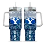 customized byu cougars chevron stripe blue curved tumbler best selling.webp