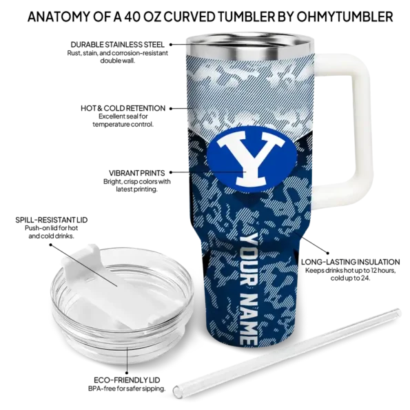 customized byu cougars chevron stripe blue curved tumbler new arrival.webp