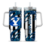 customized byu cougars claw cut blue black curved tumbler best selling.webp
