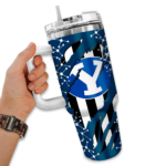 customized byu cougars claw cut blue black curved tumbler best selling.webp