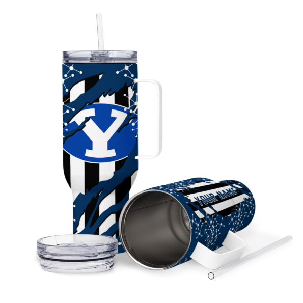 customized byu cougars claw cut blue black curved tumbler high quality.webp