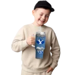 customized byu cougars heart helmet motif blue curved tumbler best selling.webp