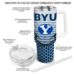 customized byu cougars hex texture blue curved tumbler best selling.webp