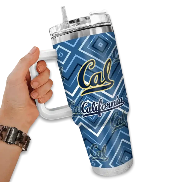 customized california golden bears bold diamonds blue curved tumbler fashion forward.webp