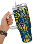 customized california golden bears burst swirl blue curved tumbler best selling.webp