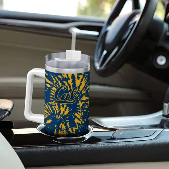 customized california golden bears burst swirl blue curved tumbler trendy.webp