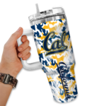 customized california golden bears camo mashup blue white curved tumbler best selling.webp